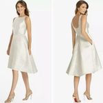 Dessy Collection Ivory Gold Bridesmaid Dress with pockets Size 18 Photo 1