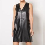 Evereve Elodie Black Vegan Leather Shift Dress Medium EUC Sleeveless Streetwear Photo 5
