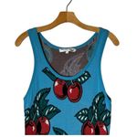 Replica Los Angeles Dress Women Large Blue And Red Knit Cherry Print Midi Sheath Photo 4