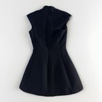 Alexis  XS Black Quilted Skater Mini Modern Sophisticated Architectural Chic Photo 3