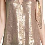 Ramy Brook  Sasha Metallic Tie-Neck Sleeveless Top Photo 0