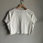 Princess Polly  White Floral Waffle Crop T-Shirt Photo 3