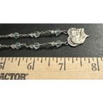 Chapel Sterling Silver Mary Baby Jesus Blue Beaded Necklace Vintage Photo 3