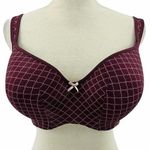 Cacique Lane Bryant Burgundy Printed Balconette Underwire Bra 42DD Photo 0