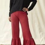 Matilda Jane Burgundy Red Big Ruffle Bottom Pants Sz.S Photo 0