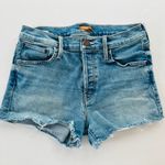 Mother Denim The Scrapper Jean Shorts Size 25 Fray Hem Light Blue Wash 3" Inseam Photo 2