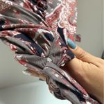 Free People  Fiona Print Top Surplice Statement Sleeve Blouse Shirt Medium Photo 5