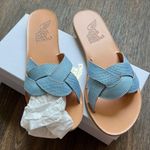 Ancient Greek Sandals Arachne Raffia Celeste Size 9 Photo 1