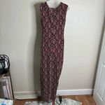 Connected Apparel Y2K Connected cowl neck burgundy formal dress Gown embroidered lace size 10 90s Photo 3