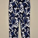 Joseph Ribkoff  Slim Fit Blue Floral Print Crop Pants Size 8 EUC!! Photo 1