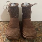 UGG I heart  chocolate chip slouchy knit calf suede mini boots size 5 Photo 2