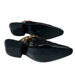 Sonora Hair On Hide Western Mules Sz 6 Black Gold Leather Cowgirl Heels Boho Photo 5