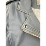 IRO  - Ashville Leather Bomber Moto Jacket in Baby Blue Photo 6