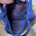 Handmade Unique Purse Handbag Multicolored Beaded Closure Wool Blend Photo 11