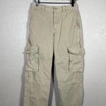 TNA 100% Cotton Tan Khaki Cargo High Rise Pant Size 2 Photo 0