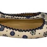 The Original Car Shoe Women’s Size 38 7 Cream Navy Blue Canvas Driving Shoes Photo 5