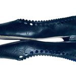 Diane Von Furstenberg  Corolla Flats Black Leather Perforated Scallop Trim Sz 7.5 Photo 5