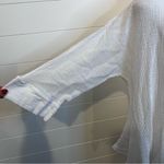 Elegant White Women's Mesh Tunic Top Size Large Cardigan Style Buttons Cotton Photo 4