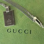  Sterling Silver Diamante Pattern Sherryline Pendant Gucci Necklace w Box Photo 2