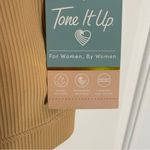 NEW Tone It Up Tan Ribbed Sports Bra With Removable Pads Size Medium Photo 3