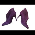 Vince Camuto  Caden Burgundy Leather Sexy Suede Booties 9M 3” Heel Almond Toe Photo 1