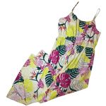 Nicole Miller  Tropical Print Wide Leg Spaghetti Strap Linen Jumpsuit Large NWT Photo 0