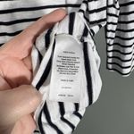 Talbots Women's Black & White Stripe Beaded Top - Size Large - Coastal Nautical Photo 5