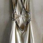 NBD Tavi Mini Dress Plunging V Neck Cross Back Crystal Embellished White Small Photo 10