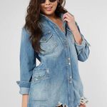 Free People MOONCHILD SHIRT DENIM 100% Cotton Jacket sz M Photo 4