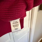 Zenana ribbed fuschia mock neck exposed seam oversized sweater XL Photo 3