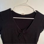 Garage  Ribbed Crop Top Black Bow Cut Out Photo 1