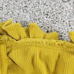 Illa Illa Babydoll Top Womens Medium Yellow Ribbed Knit Tank Top Ruffle Strap Photo 4