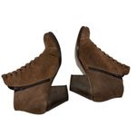 Free People  Loveland Ankle Boot Size 39 US 9 Brown Suede Snake Embossed Boho Photo 5