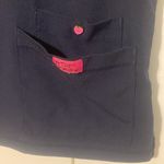 Betsey Johnson  Navy Blue/Pink Color Scrub Top Women’s Size Small Photo 4