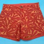 The North Face Women’s All Over Print Orange / Red Logo Patch Shorts Size 6 Photo 0
