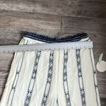 Hummingbird  Blue Print Wide Leg Palazzo Pants MEDIUM Elastic Multi Color NWT #65 Photo 6