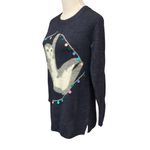 LC Lauren Conrad Women's Crewneck Sloth Lights Oversized Raglan Tunic Knitted Sweater Sz XS Photo 2