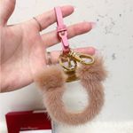 Salvatore Ferragamo Authentic  RARE / HTF Antique Rose & Pink Fur Logo Bag Charm Photo 8