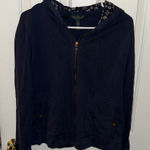 Womens Ralph Lauren Jean Co Zip up Hoodie Blue Size L Photo 0