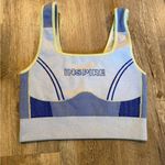 Fabletics  Inspire Seamless Panel Sports Bra Small Grey and Blue Photo 1