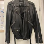 AQUA Black Faux Leather Jacket Photo 0