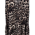 Leopard Print Mini Dress L Animal‎ Print Knit Criss Cross Neckline Casual Boho Size L Photo 0