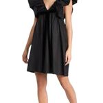O.P.T. Didi Dress Voluminous Babydoll with Velvet Bow open back Cotton Black M Size M Photo 4