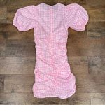 Reclaimed Vintage Pink Gingham Puffy Sleeve Ruched Side Dress Size 2 Photo 7