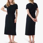 Nic+Zoe NZT  Short Sleeve Side Slit Woven Slub Midi Dress Size XS Black Photo 7