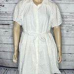 A New Day NWT Size XXL White Eyelet Shirt Dress w/ Tie Belt Photo 0