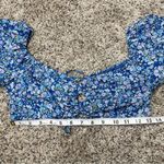 Wild Fable Blue Floral Puff Sleeve Sweetheart Neck Crop Top Extra Small NWT Photo 7