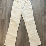 La Ligne Sz 23 Meredith Off White Cream High Rise Cropped Flare Leg Denim Jean Photo 0