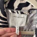 Avec Les Filles Zebra Print Linen Trench Coat • Large • NWT ($195) Natural Photo 2