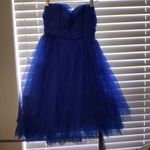 Minuet  blue tulle layers strapless dress size S Photo 1